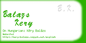 balazs kery business card