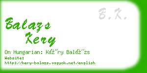 balazs kery business card